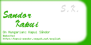 sandor kapui business card